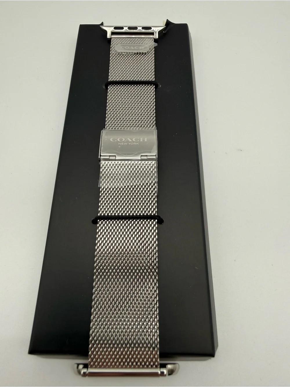 Coach Silver Stainless Steel Milanese Mesh Apple Watch Band